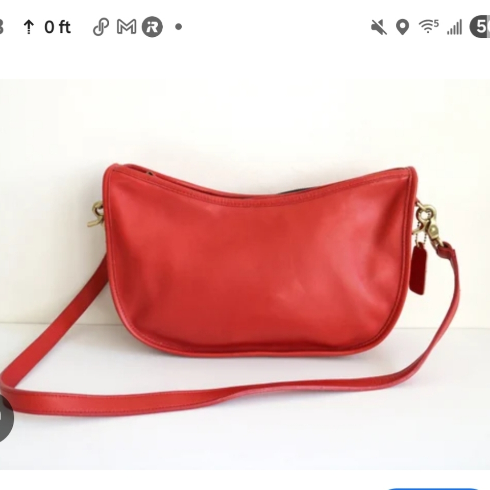 Coach Red Leather Shoulder Bag